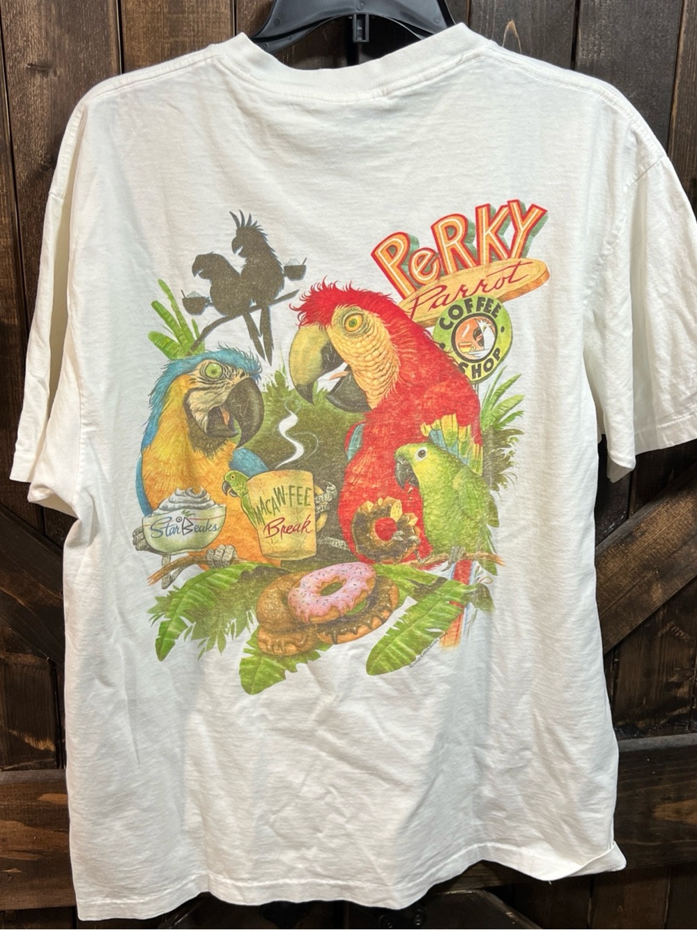 Vintage Y2K Caribbean Soul Perky Parrot Colorful Parrots Beach T-shirt XL